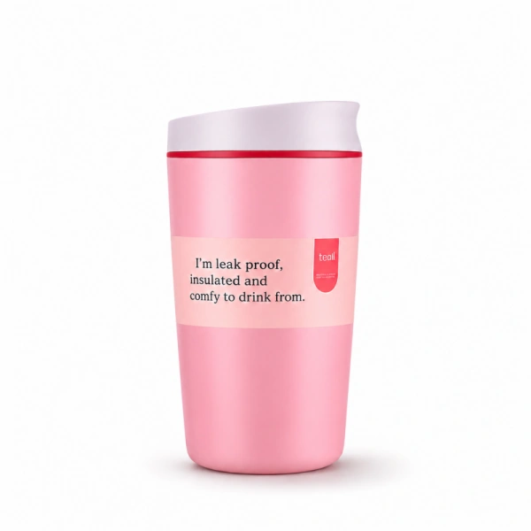 ECARLA kubek termiczny 340ml termos zamykany Różowy CUP32
