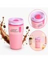 ECARLA kubek termiczny 340ml termos zamykany Różowy CUP32