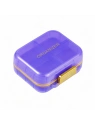 ECARLA mały organizer na leki z przegródkami 8x7x3,5cm Fioletowy CB80FIO