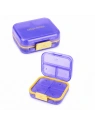 ECARLA mały organizer na leki z przegródkami 8x7x3,5cm Fioletowy CB80FIO