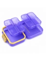 ECARLA mały organizer na leki z przegródkami 8x7x3,5cm Fioletowy CB80FIO