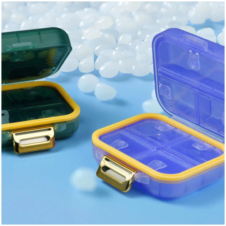 ECARLA mały organizer na leki z przegródkami 8x7x3,5cm Fioletowy CB80FIO