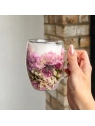 ECARLA szklanka termiczna 300ml WRZOS, HORTENSJA Różowa SZK213