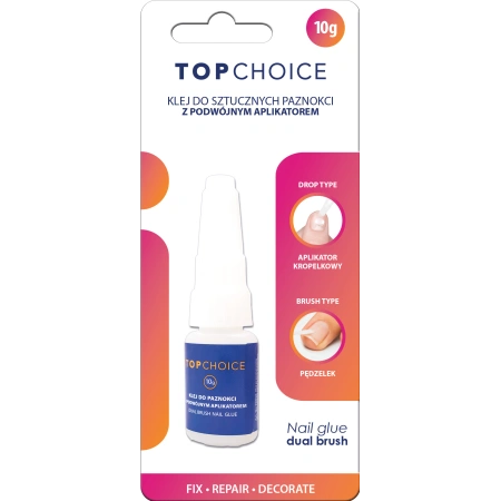 TOP CHOICE klej do sztucznych paznokci z podwójnym aplikatorem 10g