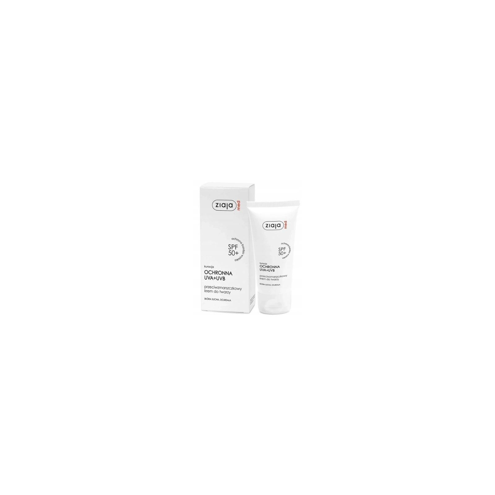 ZIAJA MED kuracja ochronna UVA+UVB krem do twarzy przeciwzmarszczkowy SPF50+ 50ml