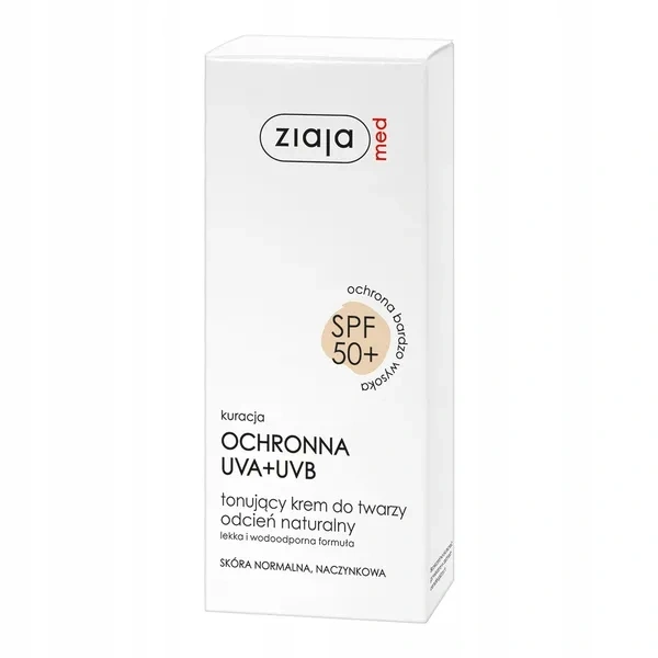ZIAJA MED kuracja ochronna UVA+UVB krem do twarzy tonujący Jasny SPF50+ 50ml