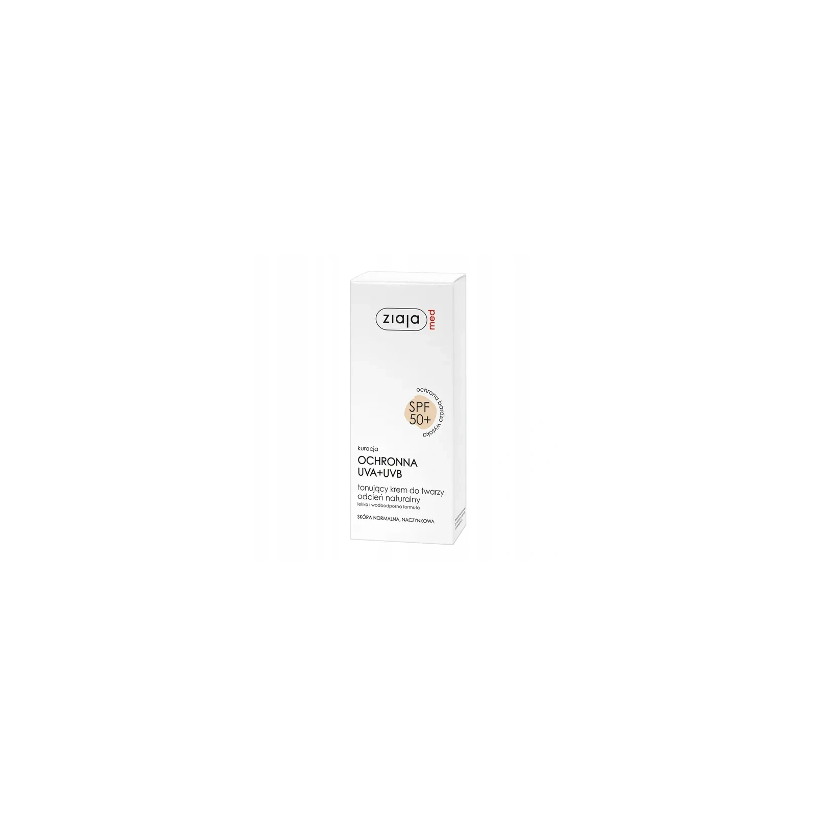 ZIAJA MED kuracja ochronna UVA+UVB krem do twarzy tonujący Jasny SPF50+ 50ml