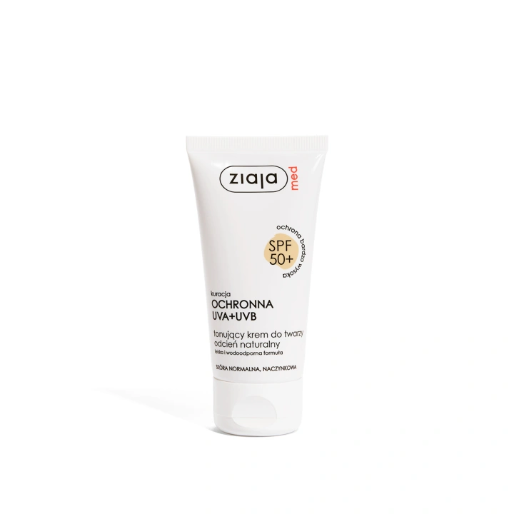 ZIAJA MED kuracja ochronna UVA+UVB krem do twarzy tonujący Naturalny SPF50+ 50ml