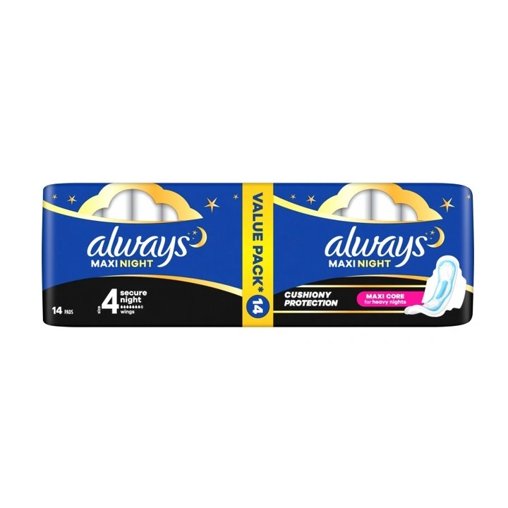 ALWAYS Maxi Night Secure Night 4 podpaski ze skrzydełkami 14szt
