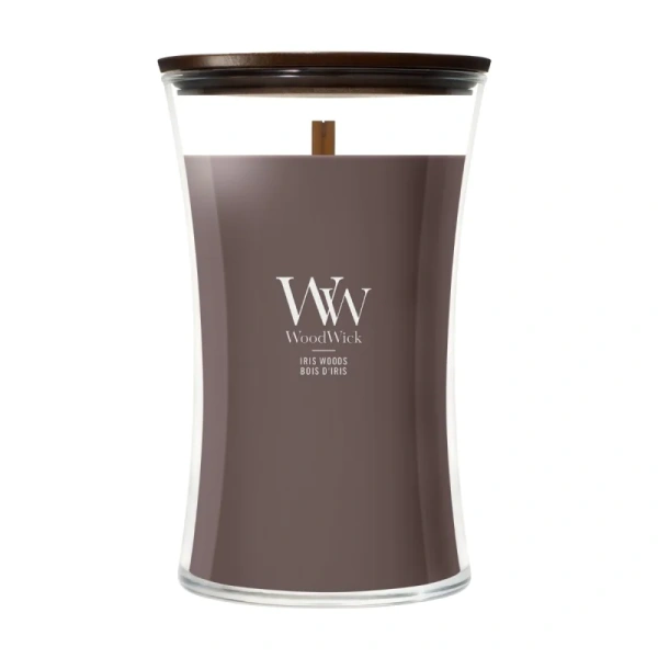 WOODWICK Pluswick duża świeca w słoiku IRIS WOODS 609,5g