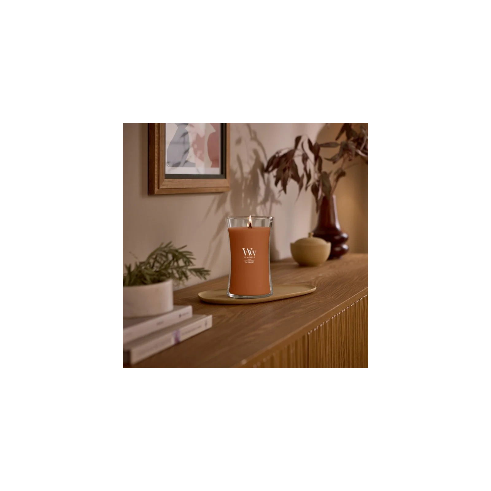 WOODWICK Pluswick duża świeca w słoiku SAFFRON SMOKE 609,5g