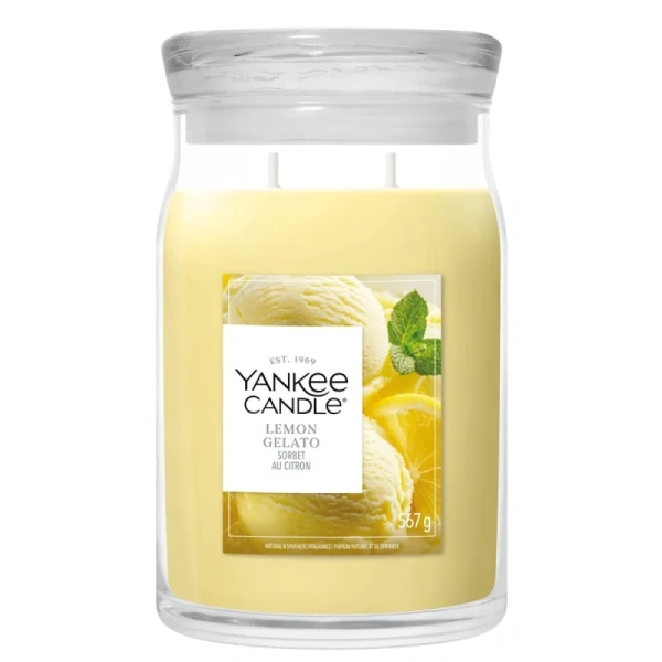 YANKEE CANDLE Signature Duża świeca w słoiku LEMON GELATO 567g