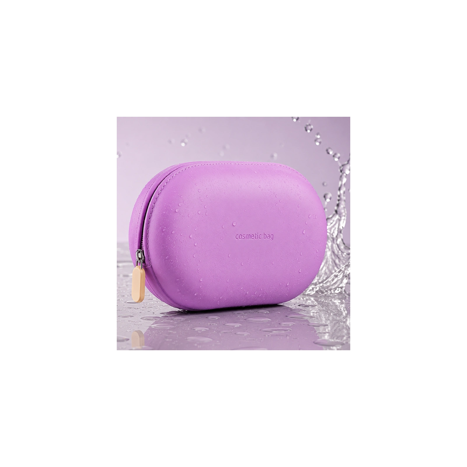 ECARLA silikonowa kosmetyczka wodoodporna, sztywne etui 18x11x7cm FIOLET KS157