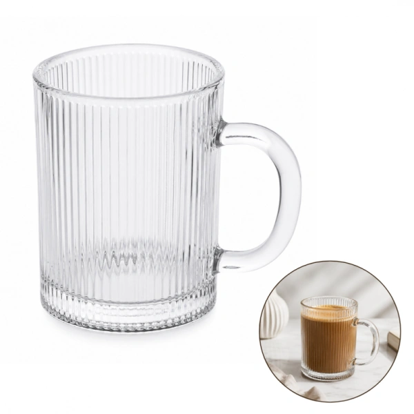 ECARLA szklanka ryflowana duża 350ml 1szt SZK212