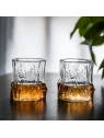 ECARLA szklanka fakturowana do kawy, drinków, whiskey 300ml WZÓR DREWNA SZK208