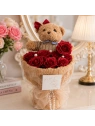 ECARLA Flower Box bukiet mydlanych kwiatów z MISIEM 8szt LED BUK31CZE