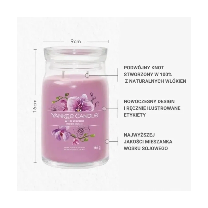YANKEE CANDLE Signature Duża świeca w słoiku WILD ORCHID 567g