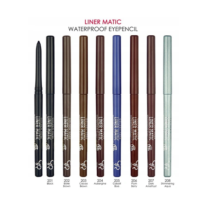 GOLDEN ROSE Liner Matic kredka do oczu wykręcana i wodoodporna 201 Black 0,35g