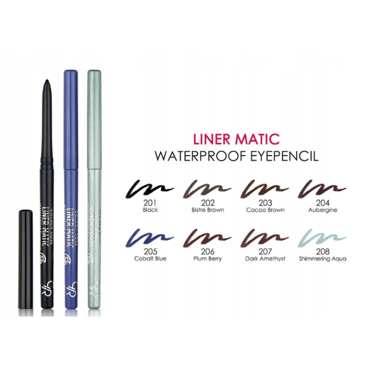 GOLDEN ROSE Liner Matic kredka do oczu wykręcana i wodoodporna 201 Black 0,35g