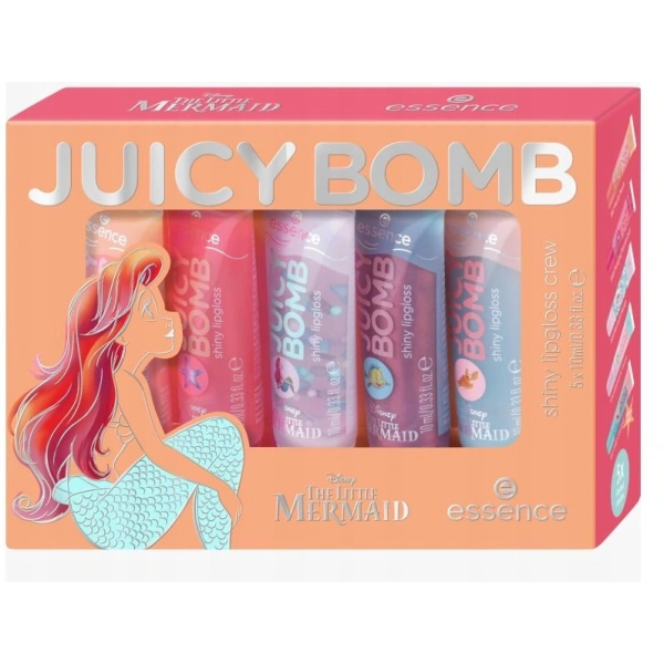 ESSENCE Juicy Bomb zestaw błyszczyków do ust DISNEY THE LITTLE MERMAID 5x10ml