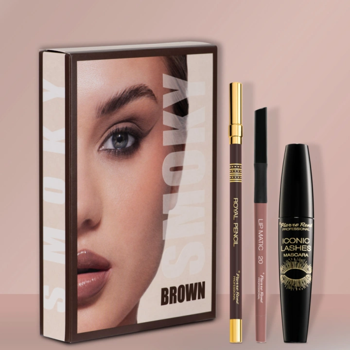 PIERRE RENE Smoky uniwersalny zestaw do makijażu Smoky Brown