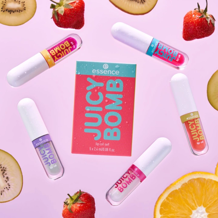 ESSENCE Juicy Bomb zestaw olejków do ust Lip Oil Set 5x2,4ml