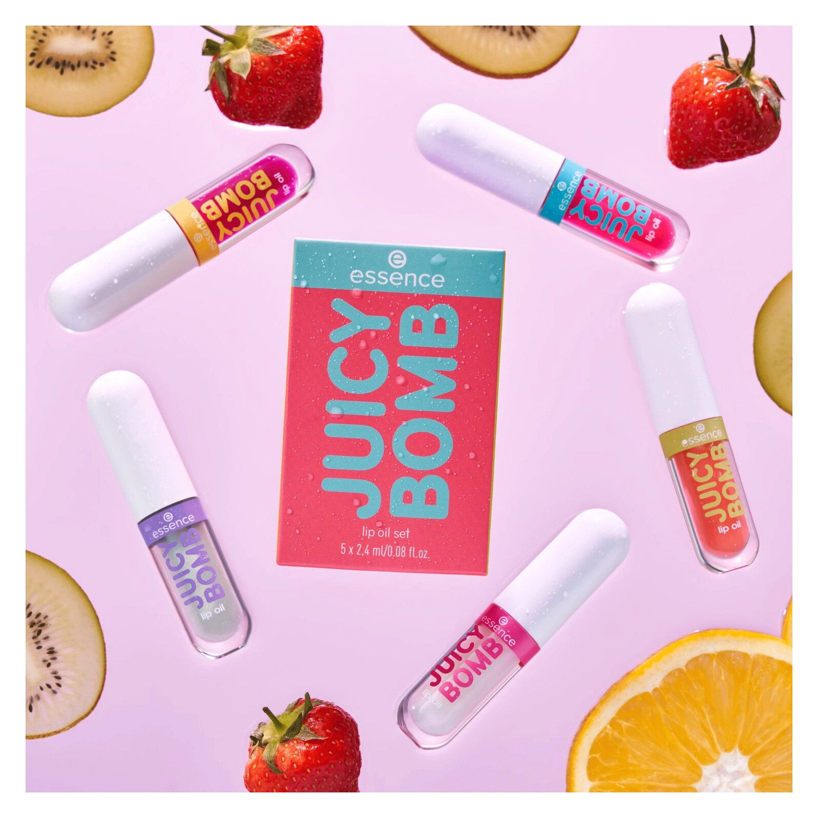 ESSENCE Juicy Bomb zestaw olejków do ust Lip Oil Set 5x2,4ml