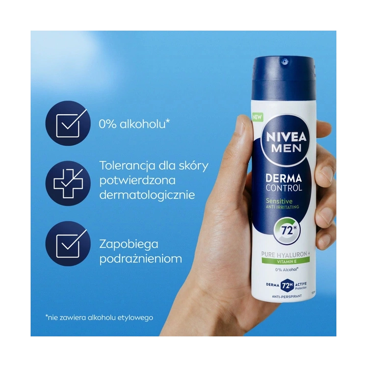 NIVEA Men Derma Control Sensitive antyperspirant w sprayu 150ml