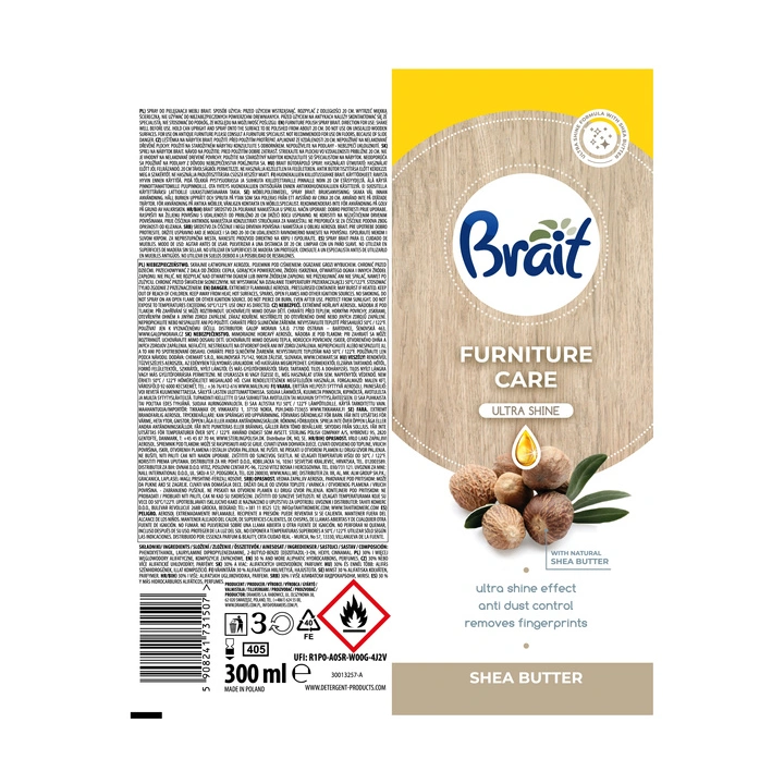 BRAIT Furniture Care spray do czyszczenia mebli Shea Butter 300ml