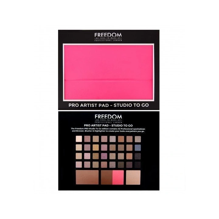 MAKEUP REVOLUTION FREEDOM Pro Artist Pad zestaw do makijażu Studio To Go Pink 43,5g
