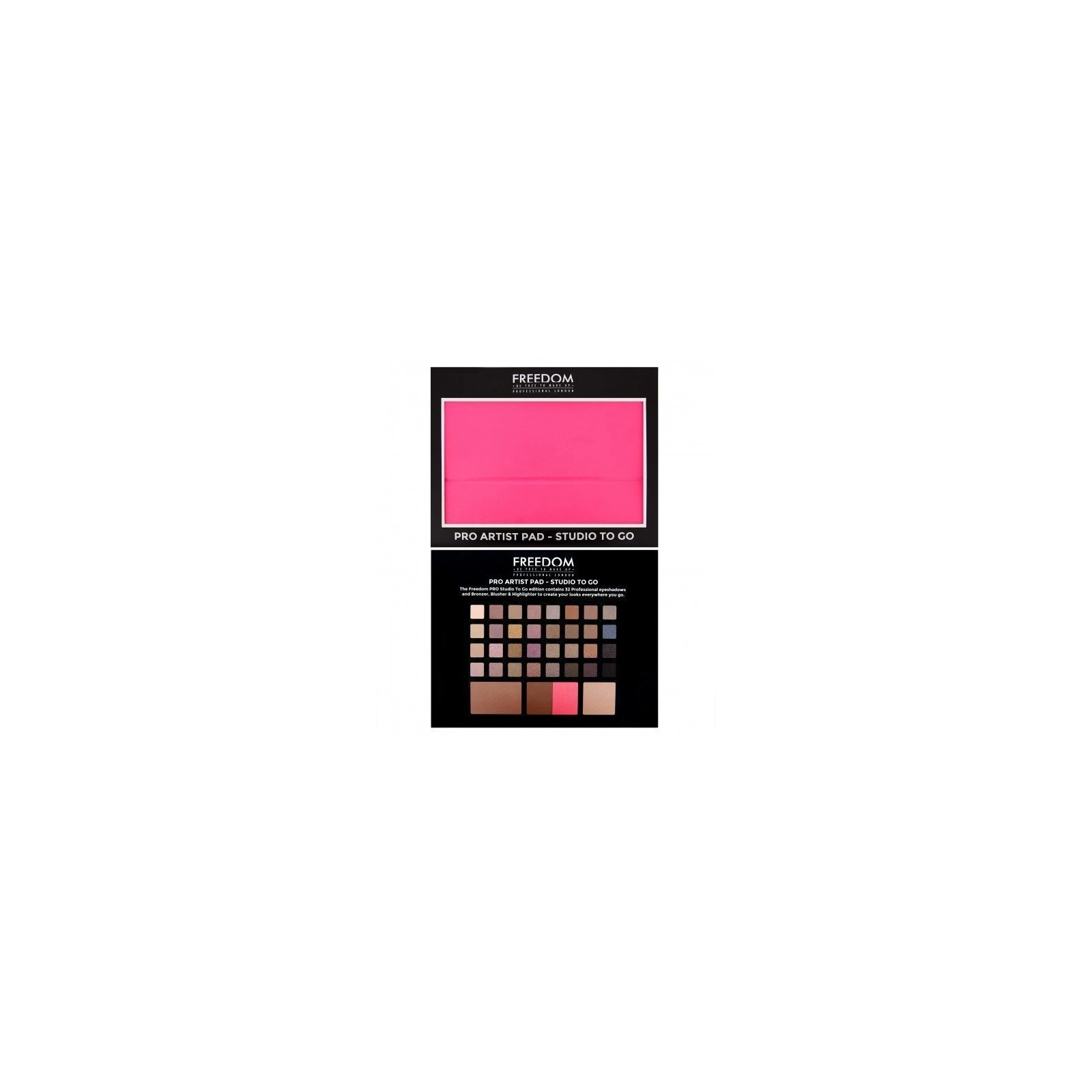 MAKEUP REVOLUTION FREEDOM Pro Artist Pad zestaw do makijażu Studio To Go Pink 43,5g