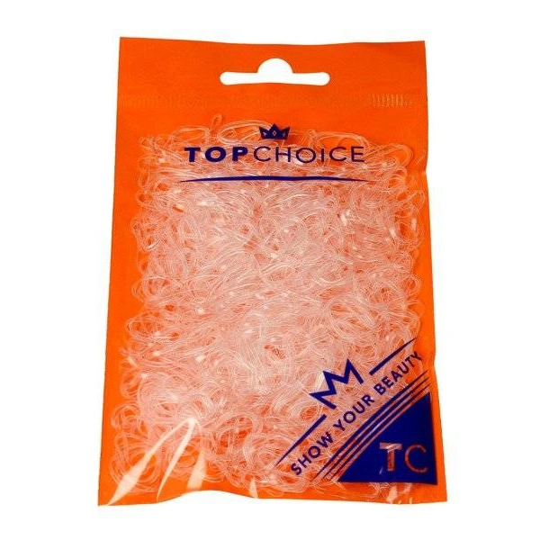 TOP CHOICE silkonowe gumeczki do upinania włosów Przeźroczyste 500szt 22715