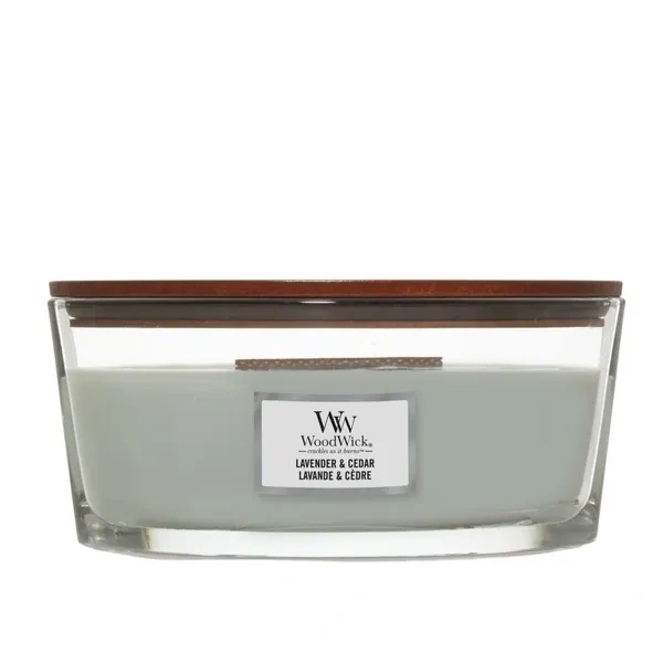 WOODWICK Core Hearthwick świeca w słoiku elipsa LAVENDER & CEDAR 453g