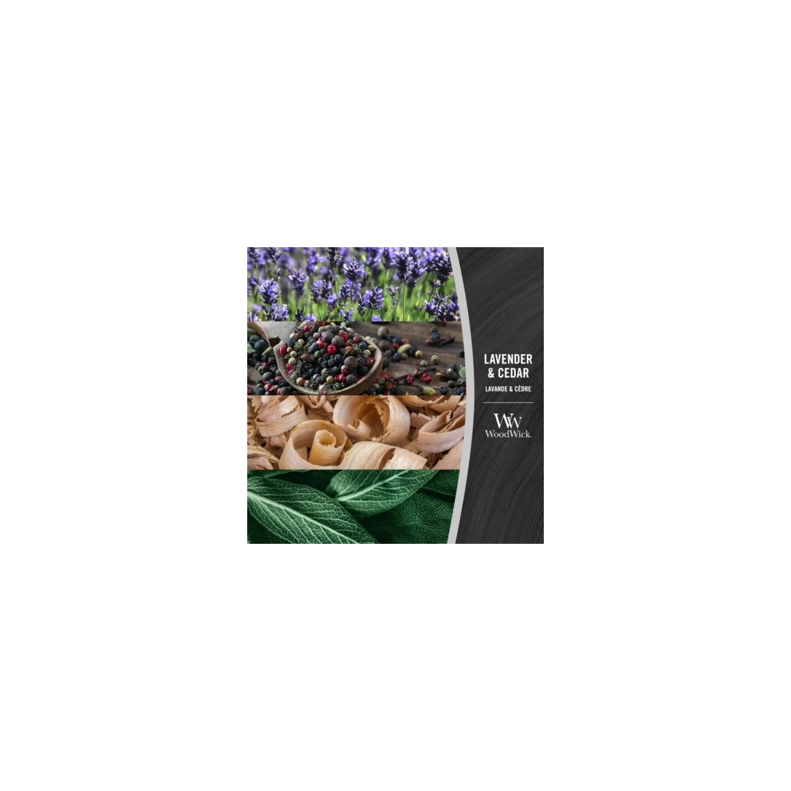 WOODWICK Core Hearthwick świeca w słoiku elipsa LAVENDER & CEDAR 453g