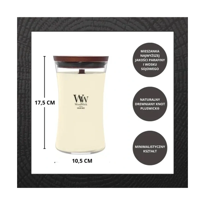 WOODWICK Pluswick duża świeca w słoiku SOLAR HAZE 609,5g