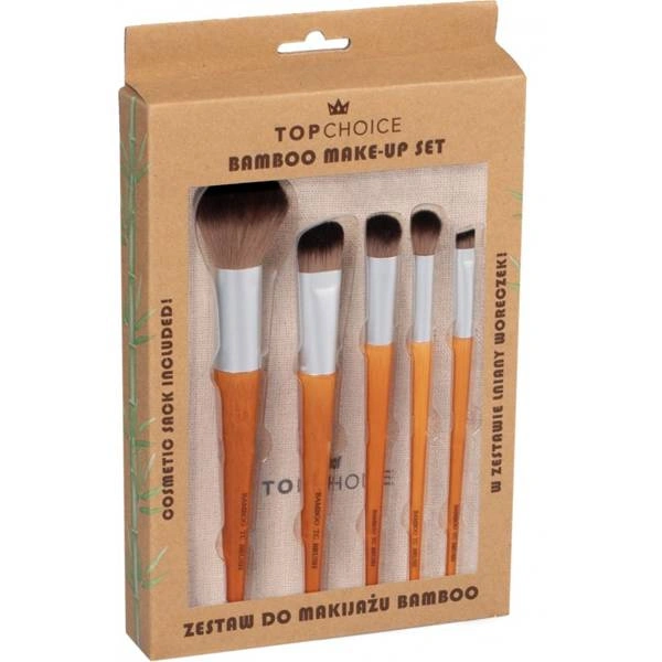 TOP CHOICE Bamboo komplet pędzli do makijażu 5szt