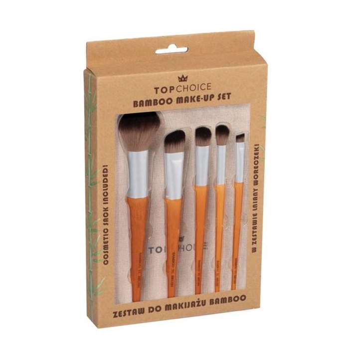 TOP CHOICE Bamboo komplet pędzli do makijażu 5szt