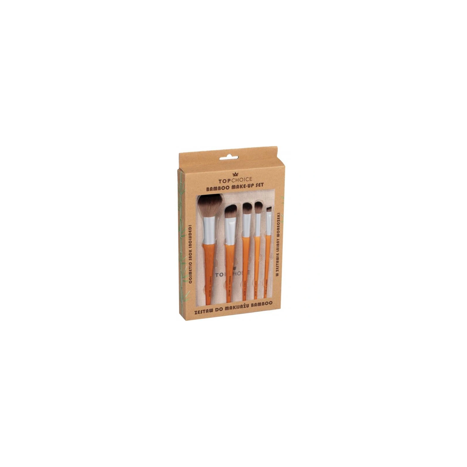 TOP CHOICE Bamboo komplet pędzli do makijażu 5szt