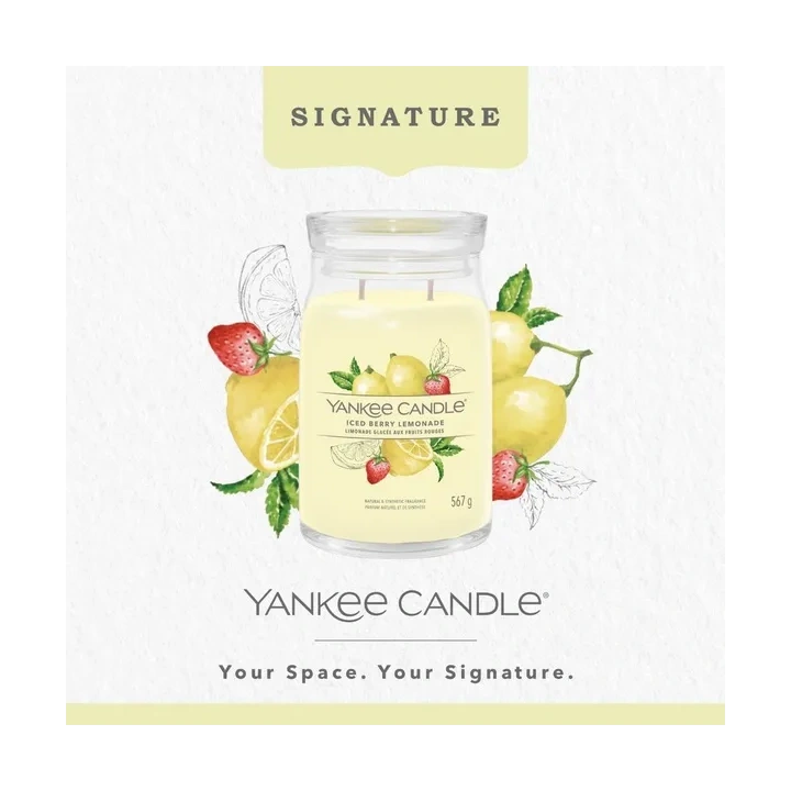YANKEE CANDLE Signature Duża świeca w słoiku Iced BERRY LEMONADE 567g