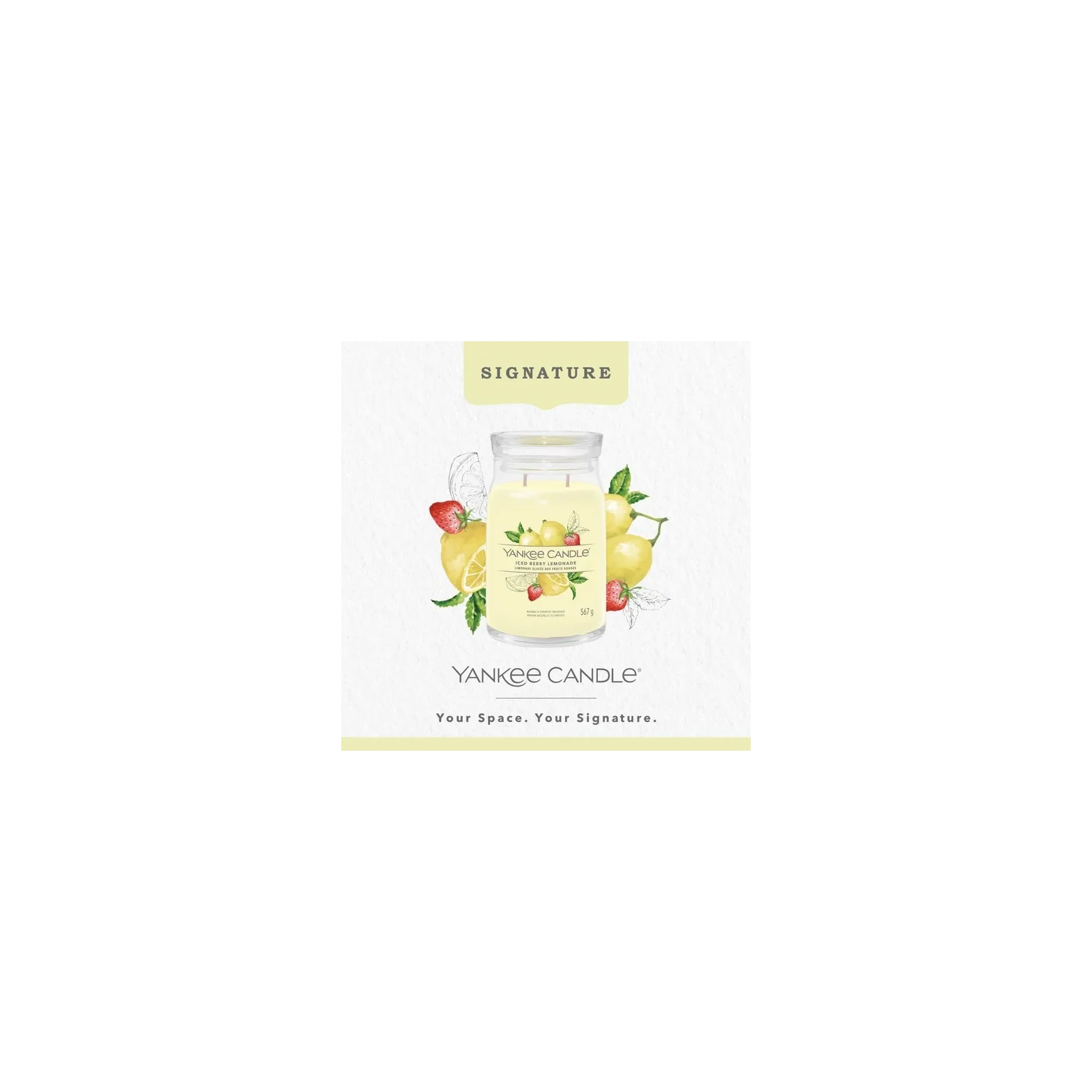 YANKEE CANDLE Signature Duża świeca w słoiku Iced BERRY LEMONADE 567g