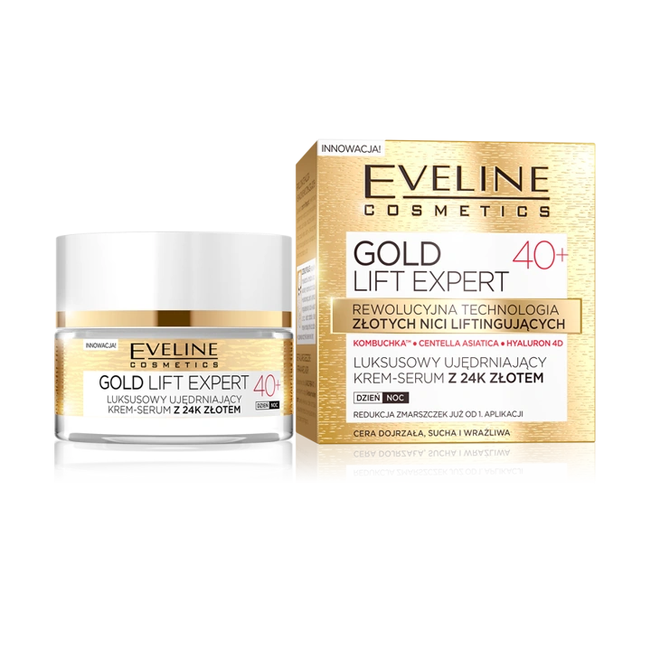 EVELINE Gold Lift Expert 40+ luksusowy ujędrniający krem-serum z 24K złotem 50ml