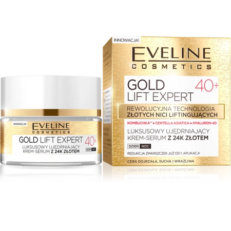EVELINE Gold Lift Expert 40+ luksusowy ujędrniający krem-serum z 24K złotem 50ml