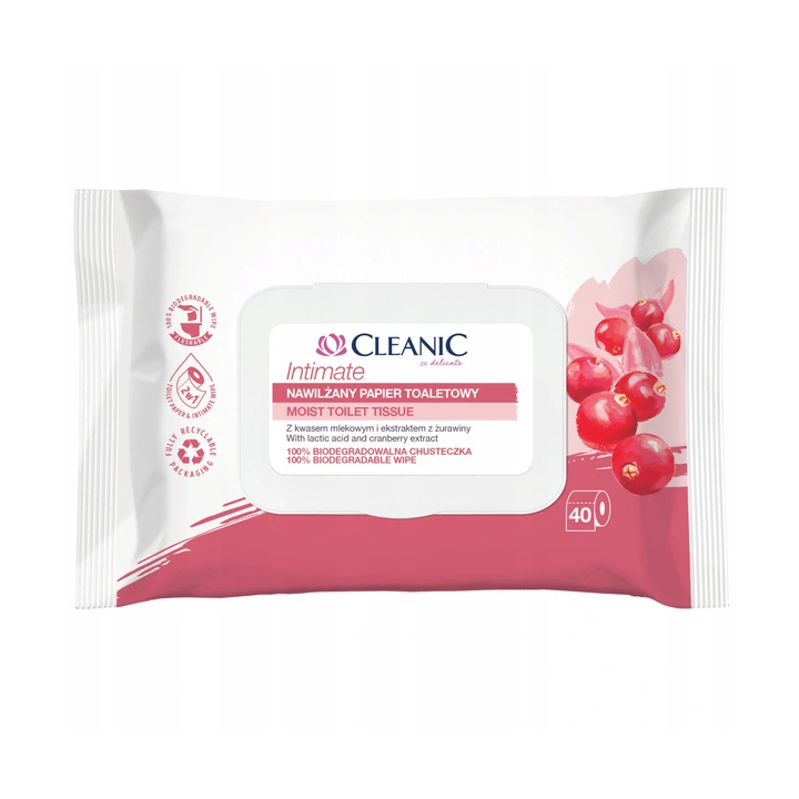 CLEANIC Intimate Nawilżany papier toaletowy 40szt