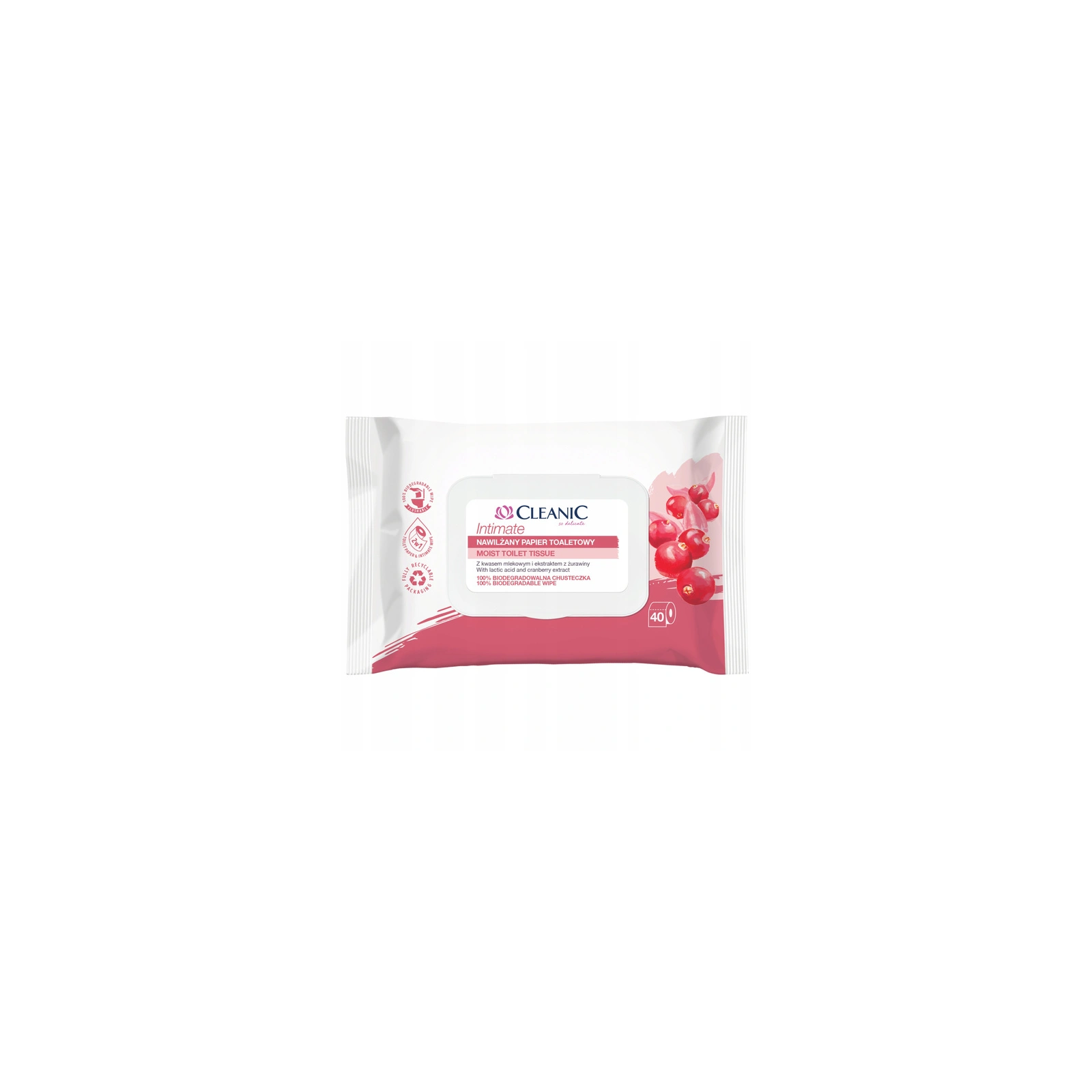 CLEANIC Intimate Nawilżany papier toaletowy 40szt