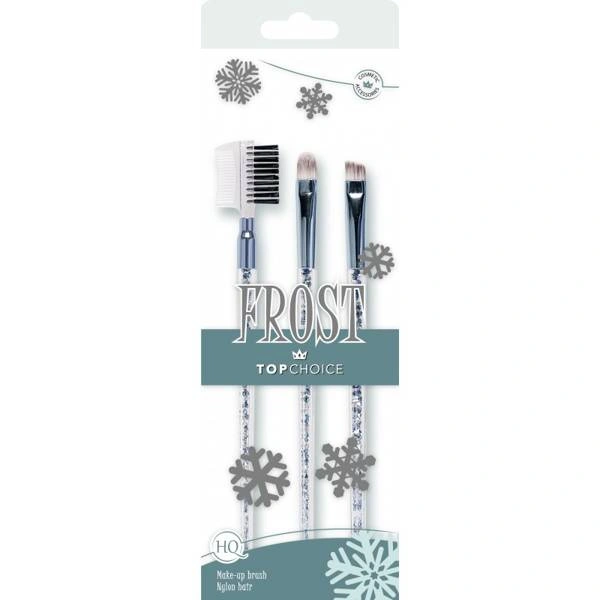 TOP CHOICE Frost zestaw pędzli do kresek i brwi & blendowania + grzebyk ze szczoteczką do rzęs