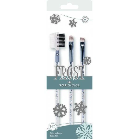 TOP CHOICE Frost zestaw pędzli do kresek i brwi & blendowania + grzebyk ze szczoteczką do rzęs