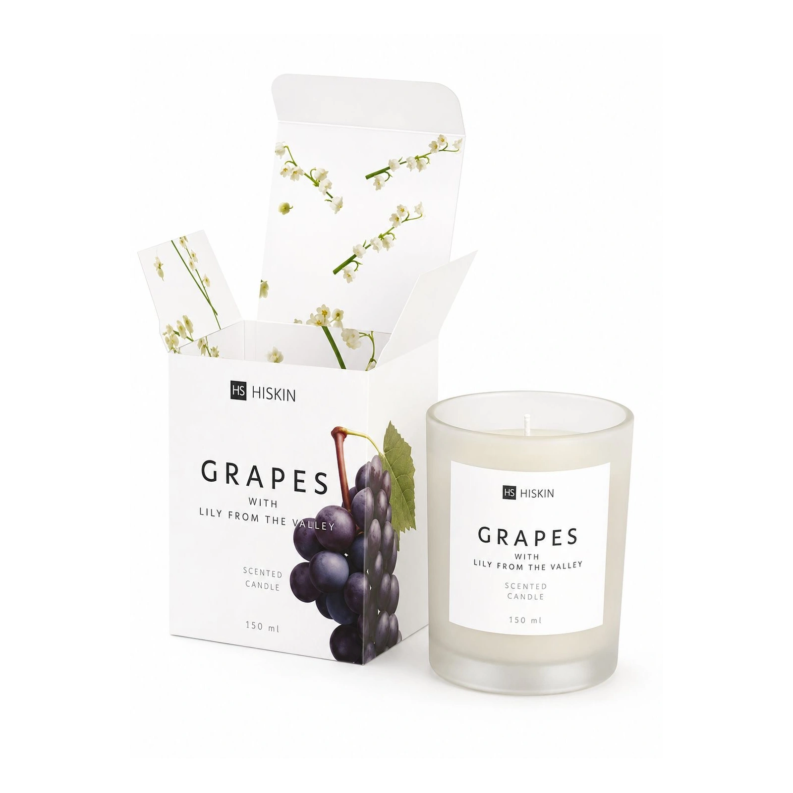 HISKIN Aroma świeca zapachowa Winogrono & Konwalia 150ml