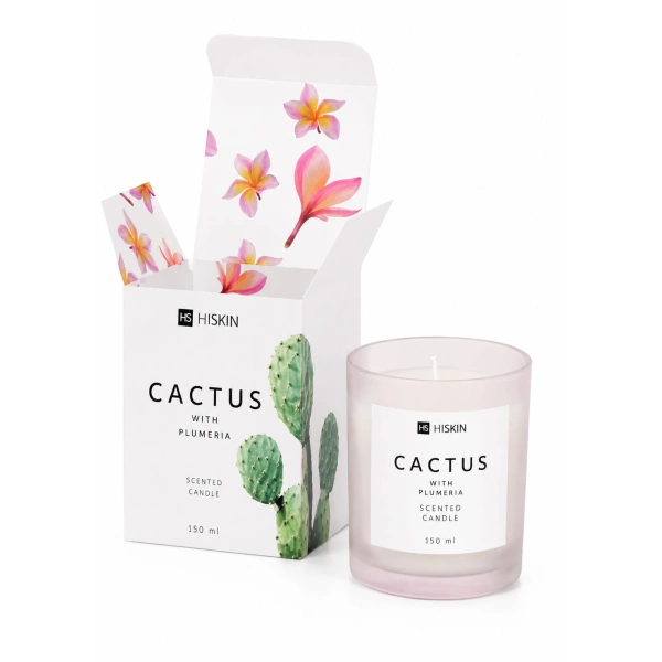 HISKIN Aroma świeca zapachowa Kaktus & Plumeria 150ml