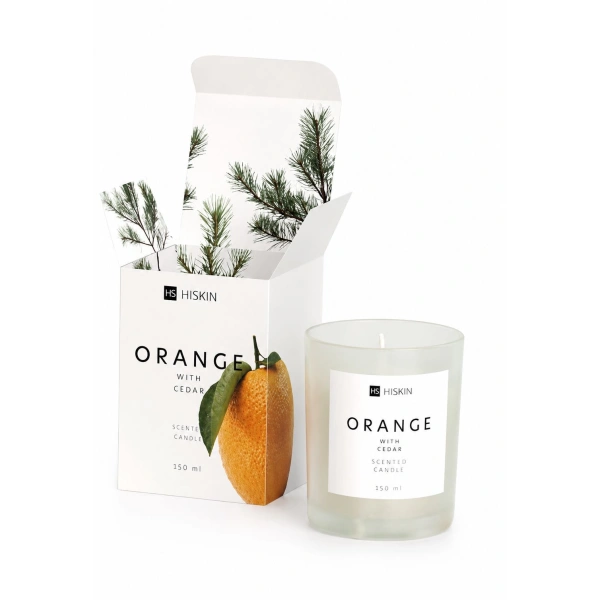 HISKIN Aroma świeca zapachowa Pomarańcze & Drzewo cedrowe 150ml