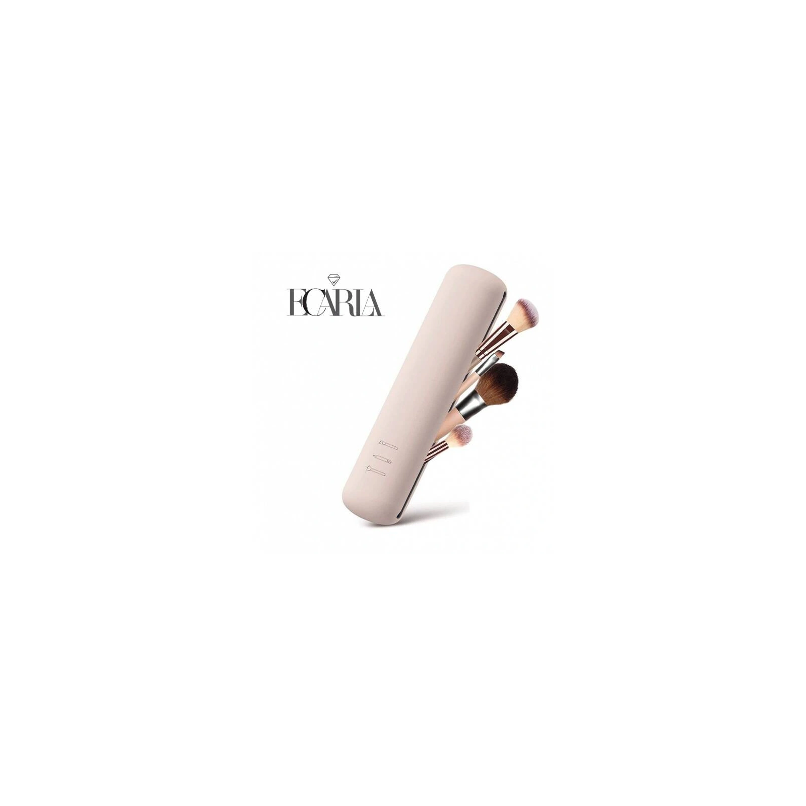 ECARLA silikonowe etui na pędzle do makijażu 20cm Pudrowy róż PZ44WZ2